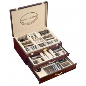 Menagere 113 pieces ambiance coffret bois 2 tiroirs