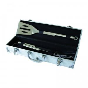 Valise metal barbecue 1 spatule 1 fourchette 1